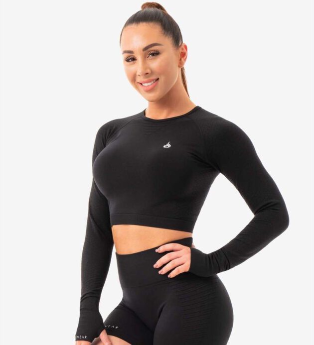 Geo Seamless Long Sleeve Crop Top – Bild 2